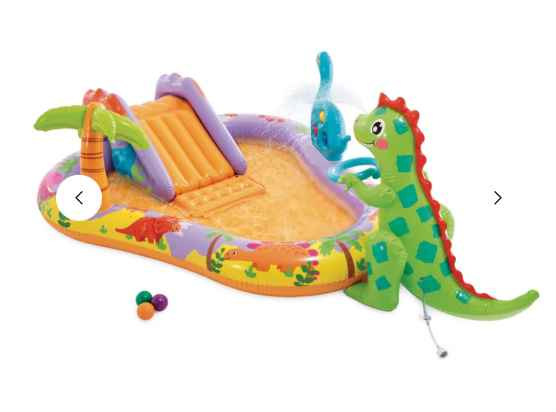 Piscina Centro de Juegos Acuático Inflable INTEX Dino Park con Tobogán