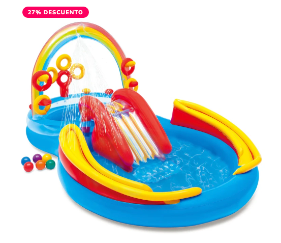 Piscina Centro de Juegos Inflable Arcoíris INTEX