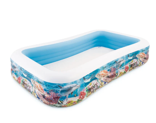 Piscina Inflable INTEX Infantil Tropical Rectangular 305 x 183 x 56 cm, 1.020L