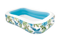 Piscina Inflable Tropical con Estampado de Hojas y Tapón de Desagüe 229 x152 cm, 600L