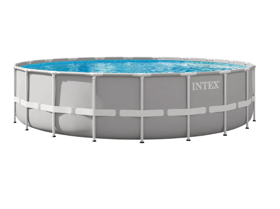 Piscina Premium Prism Frame INTEX 610 x 132 cm, 32.695L, con Bomba, Escalera, Cobertor y Tapiz