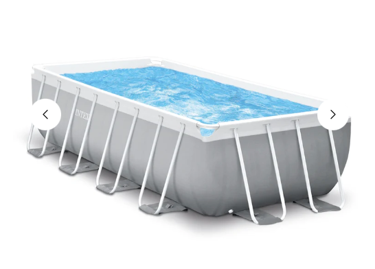 Piscina Estructural Rectangular INTEX Prism Frame, 400 x 200 x 100 cm, 6.836L, con Bomba y Escalera