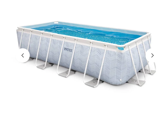 Piscina Estructural Rectangular INTEX Prism Frame Chevron 4x2x1 m, 6.836L, com Bomba y Escalera