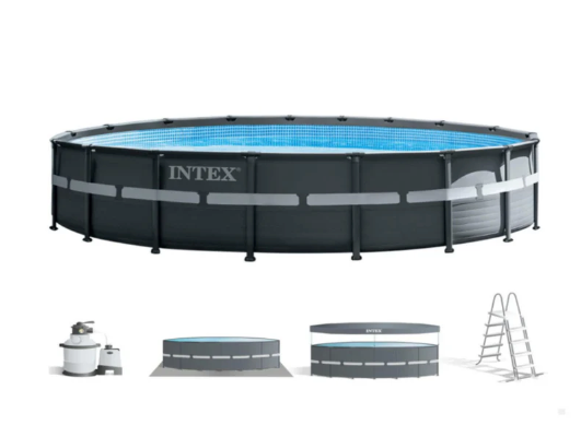 Piscina Estructural Ultra XTR Frame INTEX 610 x 122 cm, 30.079L, con Bomba de Arena, Escalera, Cobertor y Tapiz