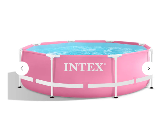 Piscina Estructural Redonda INTEX Metal Frame 244x76 cm 2.843L Rosada