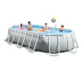 Piscina Estructural Ovalada Prism Frame INTEX, 5.03 x 2.74 x 1.22m, 13.365L, con Bomba, Escalera, Cobertor y Tapiz